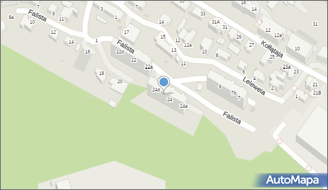 Gdynia, Falista, 24c, mapa Gdyni