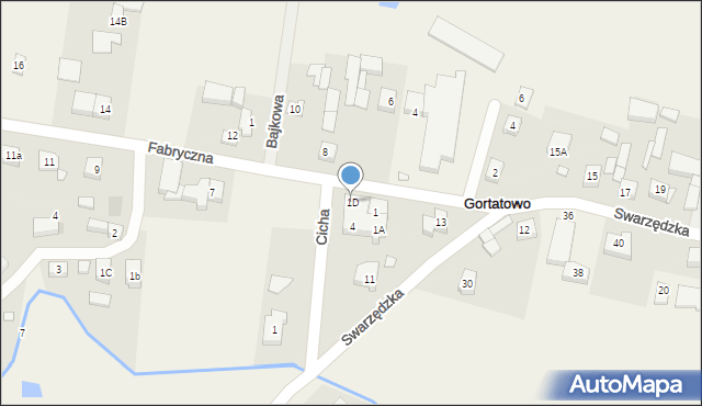 Gortatowo, Fabryczna, 1D, mapa Gortatowo