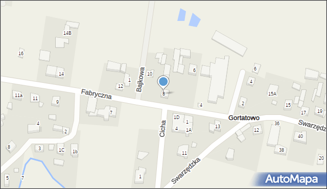 Gortatowo, Fabryczna, 8, mapa Gortatowo