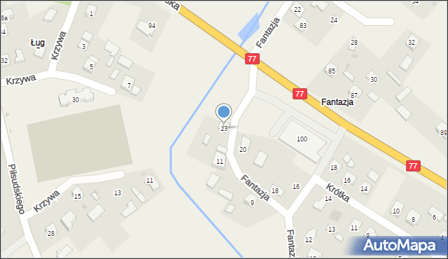 Gorzyce, Fantazja, 13, mapa Gorzyce