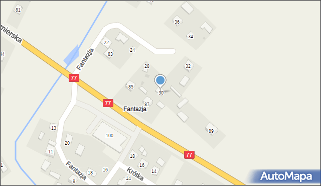 Gorzyce, Fantazja, 30, mapa Gorzyce