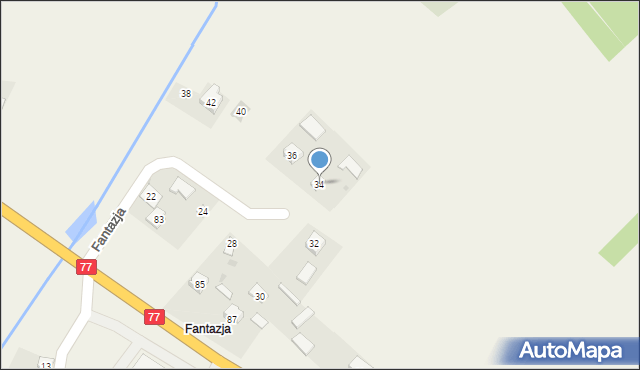 Gorzyce, Fantazja, 34, mapa Gorzyce