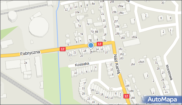 Gostyń, Fabryczna, 15, mapa Gostyń