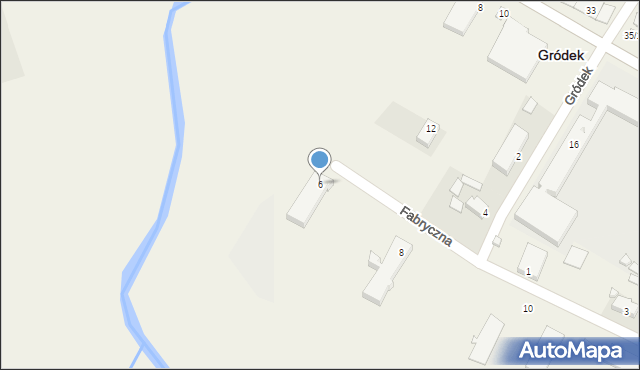 Gródek, Fabryczna, 6, mapa Gródek