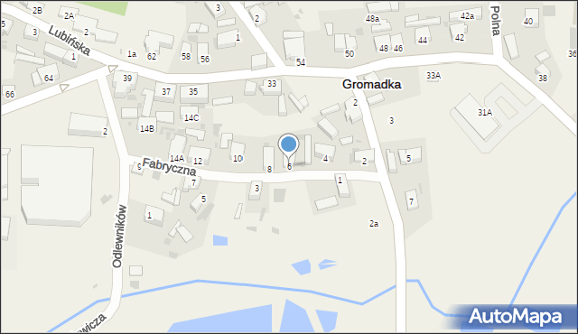 Gromadka, Fabryczna, 6, mapa Gromadka