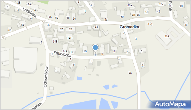 Gromadka, Fabryczna, 8, mapa Gromadka