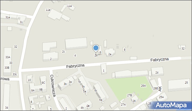 Gryfice, Fabryczna, 2b, mapa Gryfice