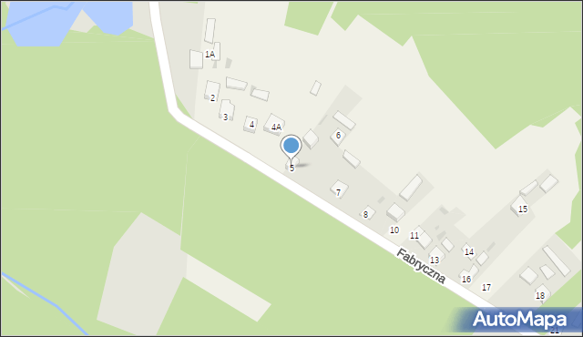 Hucisko, Fabryczna, 5, mapa Hucisko