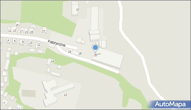 Izbica, Fabryczna, 20, mapa Izbica