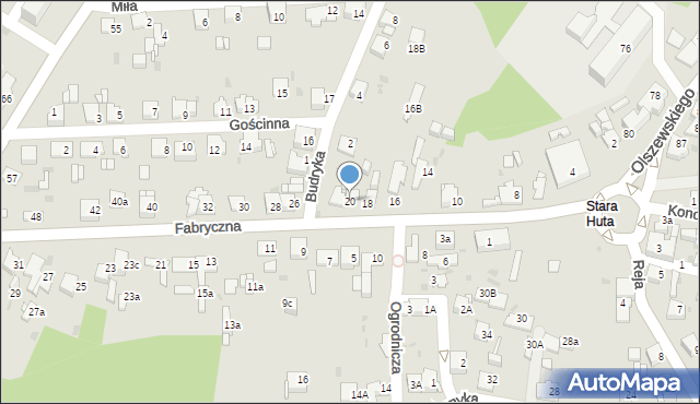 Jaworzno, Fabryczna, 20, mapa Jaworzno