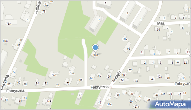 Jaworzno, Fabryczna, 62a, mapa Jaworzno