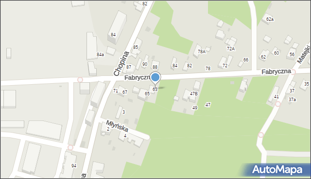 Jaworzno, Fabryczna, 63, mapa Jaworzno