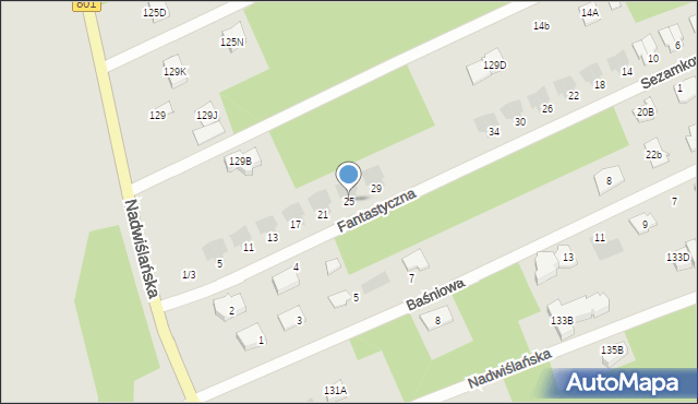 Józefów, Fantastyczna, 25, mapa Józefów