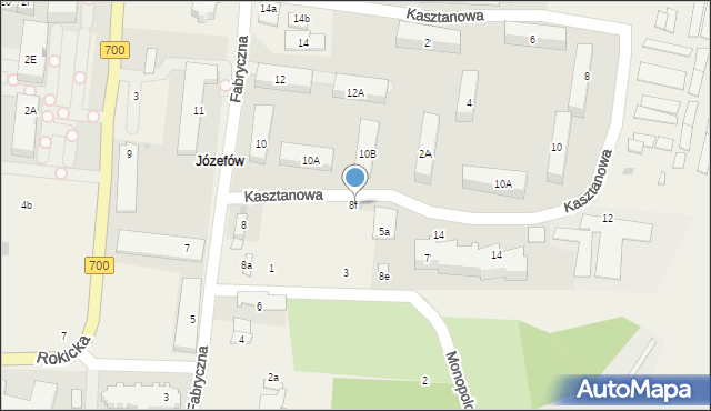 Józefów, Fabryczna, 8f, mapa Józefów