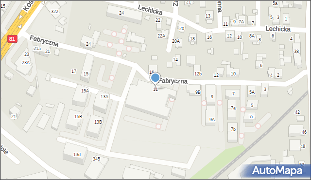 Katowice, Fabryczna, 11, mapa Katowic