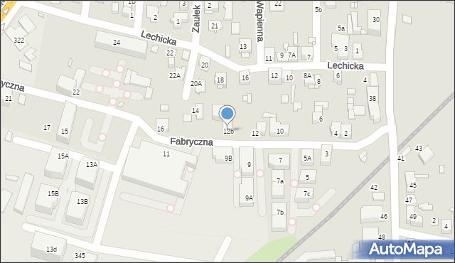 Katowice, Fabryczna, 12b, mapa Katowic