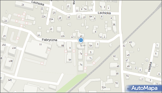 Katowice, Fabryczna, 7, mapa Katowic