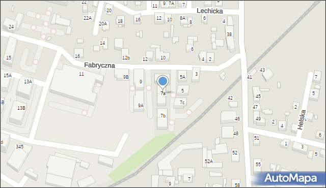 Katowice, Fabryczna, 7a, mapa Katowic