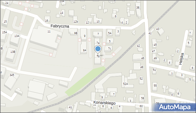 Katowice, Fabryczna, 7b, mapa Katowic