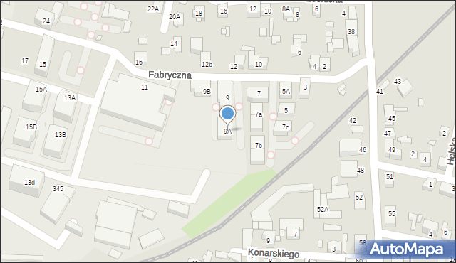 Katowice, Fabryczna, 9A, mapa Katowic