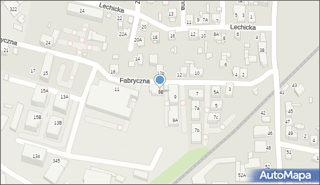 Katowice, Fabryczna, 9B, mapa Katowic