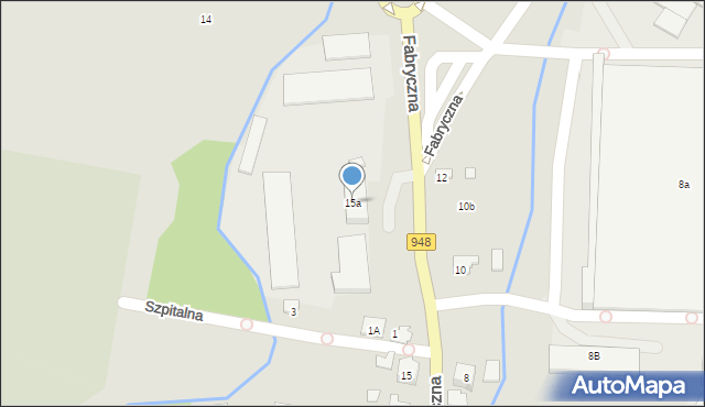 Kęty, Fabryczna, 15a, mapa Kęty