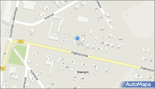 Kielce, Fabryczna, 11, mapa Kielc