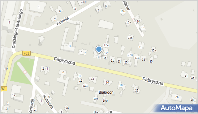 Kielce, Fabryczna, 11, mapa Kielc