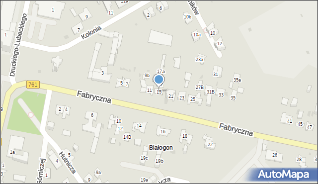 Kielce, Fabryczna, 15, mapa Kielc