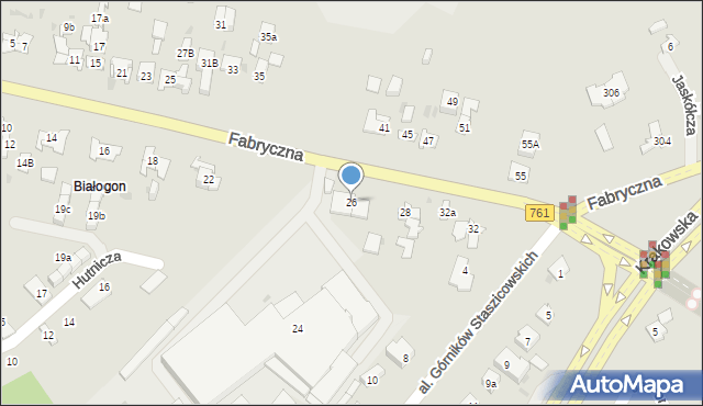 Kielce, Fabryczna, 26, mapa Kielc