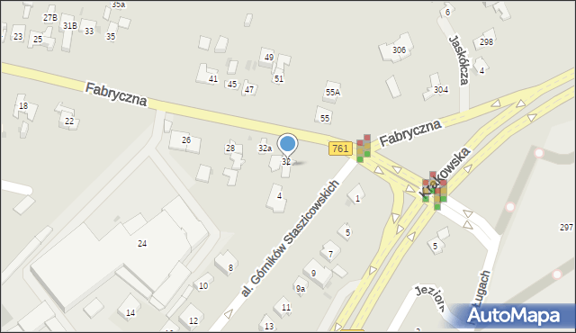 Kielce, Fabryczna, 32/1, mapa Kielc