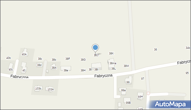 Kolonia Lesznowola, Fabryczna, 38J, mapa Kolonia Lesznowola