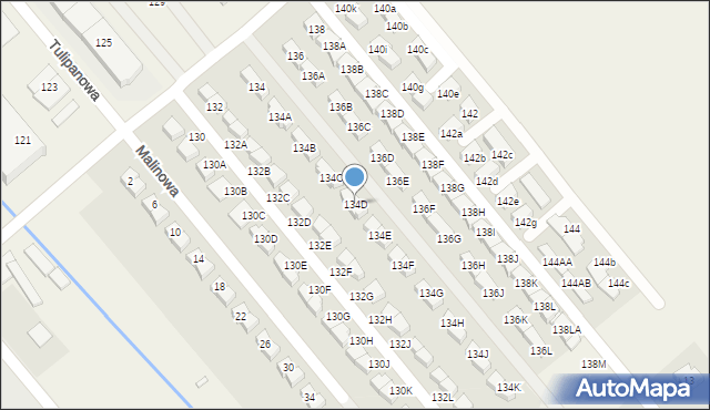 Komorniki, Fabianowska, 134D, mapa Komorniki