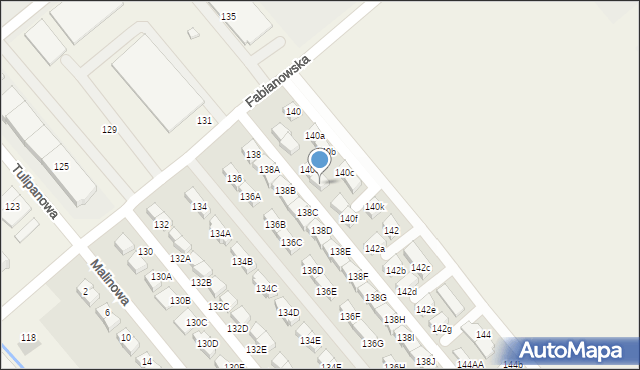 Komorniki, Fabianowska, 140h, mapa Komorniki