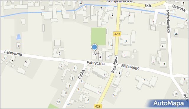 Komprachcice, Fabryczna, 4a, mapa Komprachcice