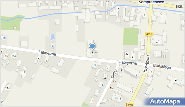 Komprachcice, Fabryczna, 6, mapa Komprachcice