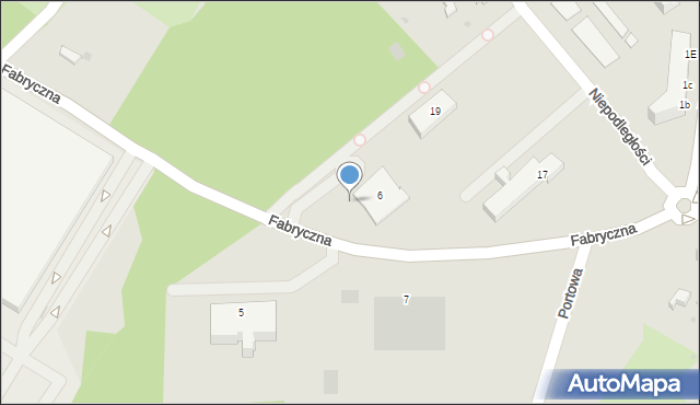Kostrzyn nad Odrą, Fabryczna, 6, mapa Kostrzyn nad Odrą