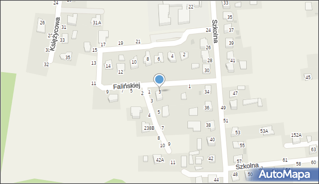 Koszyce Wielkie, Falińskiej Irmy, 3, mapa Koszyce Wielkie