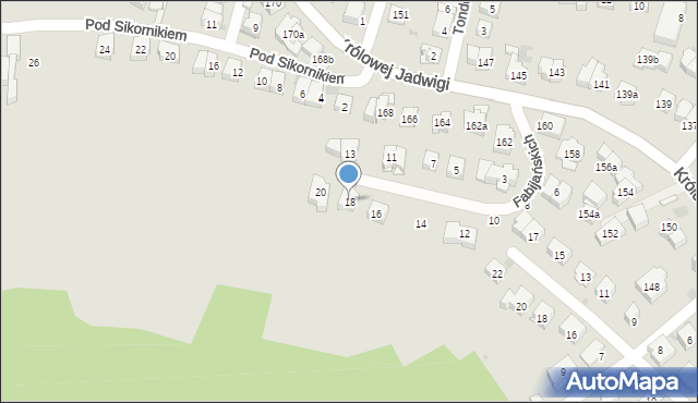 Kraków, Fabijańskich Erazma i Stanisława, 18, mapa Krakowa