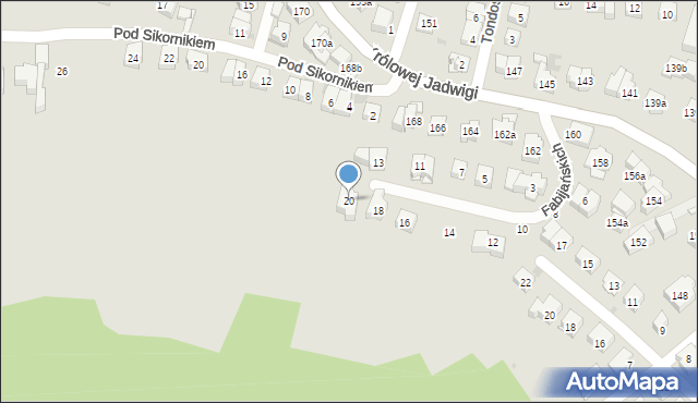 Kraków, Fabijańskich Erazma i Stanisława, 20, mapa Krakowa