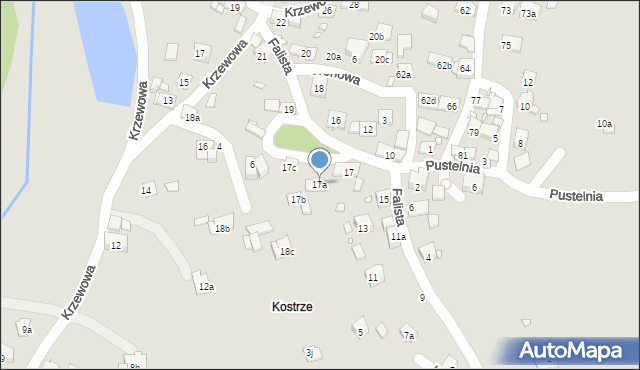 Kraków, Falista, 17a, mapa Krakowa