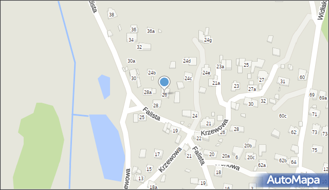 Kraków, Falista, 26, mapa Krakowa