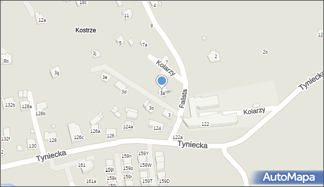 Kraków, Falista, 3a, mapa Krakowa