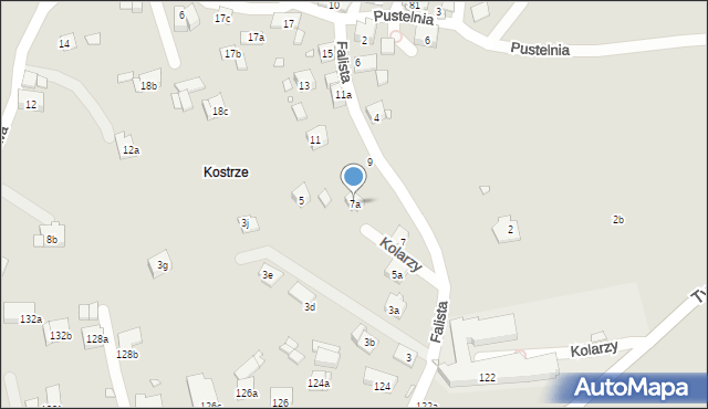 Kraków, Falista, 7a, mapa Krakowa