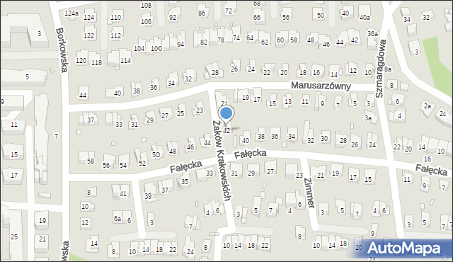 Kraków, Fałęcka, 42, mapa Krakowa