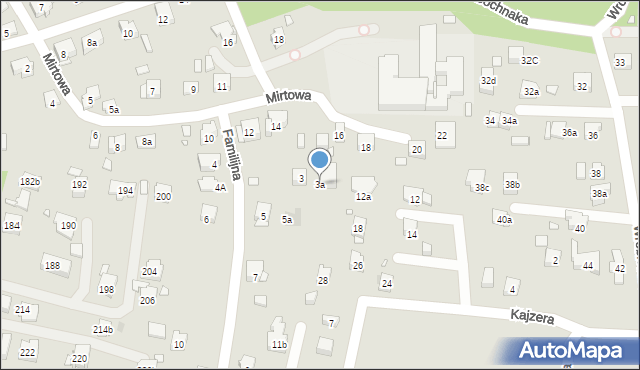 Kraków, Familijna, 3a, mapa Krakowa