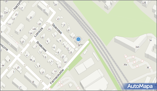 Kraków, Farmaceutów, 19, mapa Krakowa