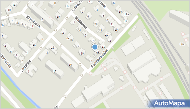 Kraków, Farmaceutów, 9, mapa Krakowa