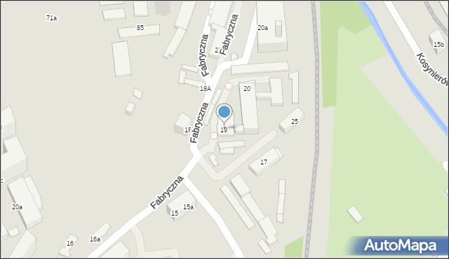 Kraków, Fabryczna, 19, mapa Krakowa