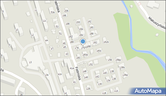 Kraków, Fatimska, 172, mapa Krakowa